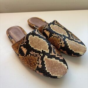 Madewell The Remi Mule Snake Embossed Leather Slip-on Flat Animal print 6